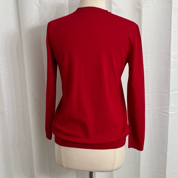 Kasper Women's Long Sleeve, Front Button, V-Neckline Cardigan, Red, Size M - Picture 7 of 7